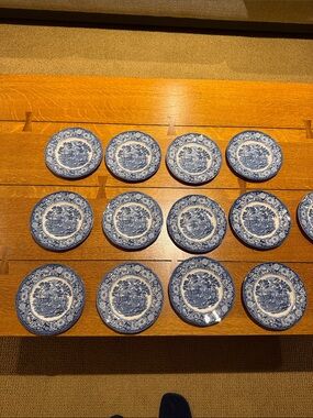 Blue and White ironstone 6” small bread priced per each